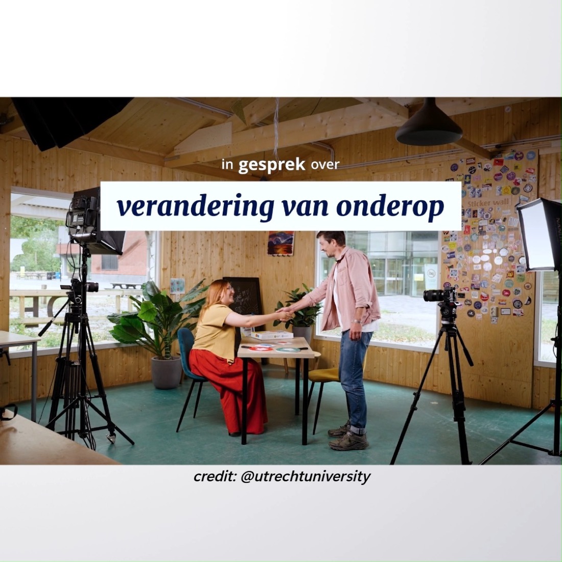 Still from the Utrecht University video conversation 'verandering van onderop'.